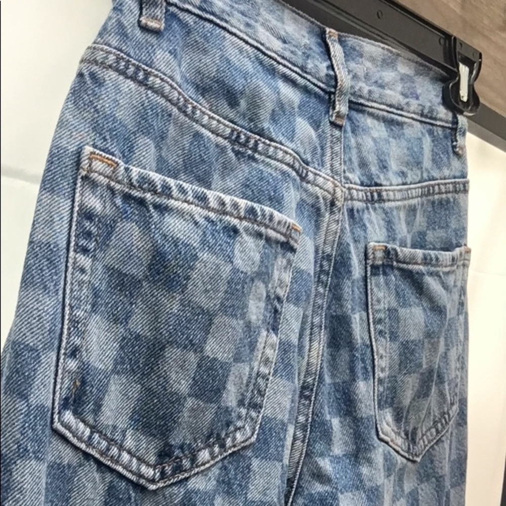 Women’s PacSun Checked Pattern High Rise Denim Jeans - Picture 6 of 12